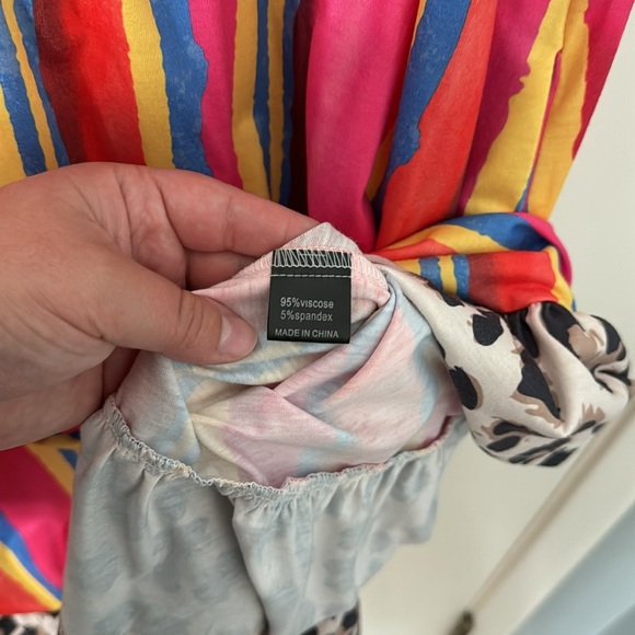 Southern Stitch XXL cheetah and colorful stripe with pockets - Picture 8 of 12